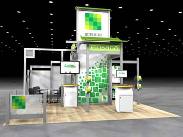 custom island trade show display